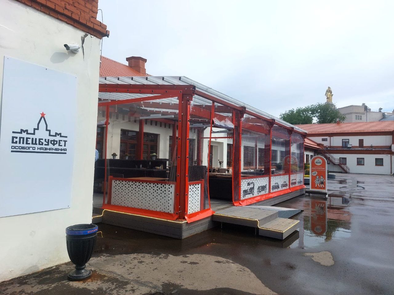 ПВХ шторы для летней террасы кафе в Щербинке